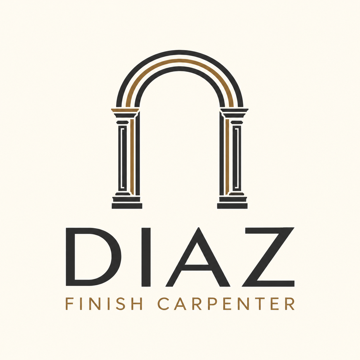 Díaz Finish Carpenter arch logo concept